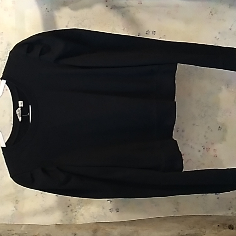 Ruched puff shoulder black crew neck sweatshirt by Retrod. Size medium